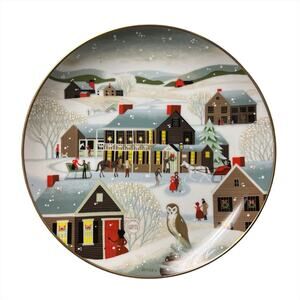 1983 World Book Annual Christmas Plate "The Village Inn" Betsey Bates